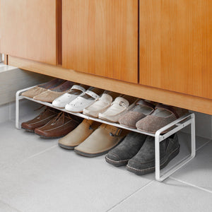 Stackable Shoe Rack H 7", Steel - Yamazaki Home-Shoe Rack-Yamazaki Home-White-SANTOKU NYC
