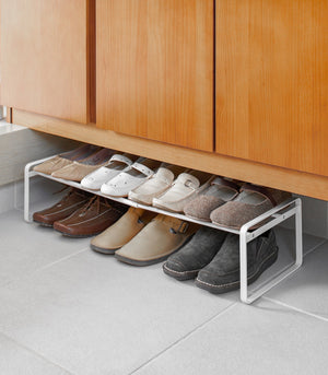 Stackable Shoe Rack H 7", Steel - Yamazaki Home-Shoe Rack-Yamazaki Home-White-SANTOKU NYC
