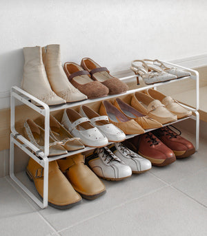 Stackable Shoe Rack H 7", Steel - Yamazaki Home-Shoe Rack-Yamazaki Home-SANTOKU NYC