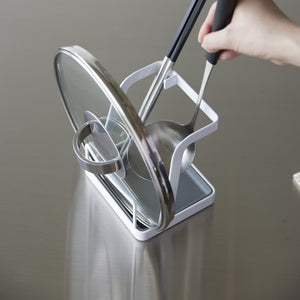 Lid & Ladle Stand Large, Steel - Yamazaki Home-Stovetop-Yamazaki Home-SANTOKU NYC