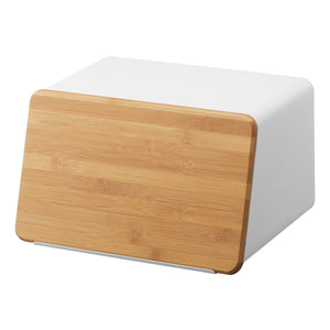 Steel & Wood Bread Box With Cutting Board Lid - Yamazaki Home-Bread Box-Yamazaki Home-SANTOKU NYC