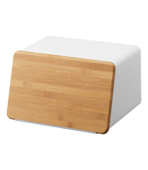 Steel & Wood Bread Box With Cutting Board Lid - Yamazaki Home-Bread Box-Yamazaki Home-SANTOKU NYC