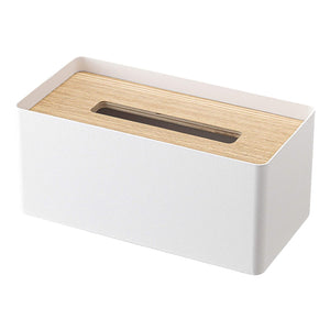Steel & Wood Rectangle Tissue Box Cover - Yamazaki Home-Tissue Case-Yamazaki Home-SANTOKU NYC