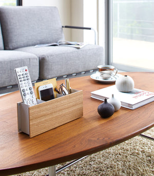 Steel + Wood Small Desk Organizer - Yamazaki Home-Desk Organizer-Yamazaki Home-SANTOKU NYC