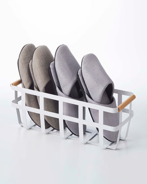 Small Storage Basket, Steel + Wood - Yamazaki Home-Baskets and Bins-Yamazaki Home-SANTOKU NYC