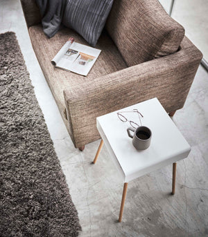 Steel & Wood Storage Table: Two Sizes - Yamazaki Home-End + Side Tables-Yamazaki Home-SANTOKU NYC