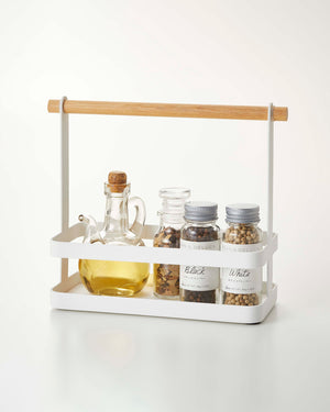 Steel & Wood Tabletop Storage Caddy - Yamazaki Home-Tabletop-Yamazaki Home-SANTOKU NYC