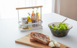Steel & Wood Tabletop Storage Caddy - Yamazaki Home-Tabletop-Yamazaki Home-SANTOKU NYC