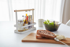 Steel & Wood Tabletop Storage Caddy - Yamazaki Home-Tabletop-Yamazaki Home-SANTOKU NYC