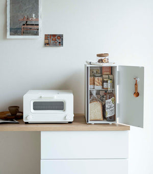 Steel + Wood Vertical Bread Box - Yamazaki Home-Bread Box-Yamazaki Home-SANTOKU NYC