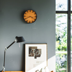 Steel & Wood Wall Clock - Yamazaki Home-Wall Clock-Yamazaki Home-Walnut-SANTOKU NYC