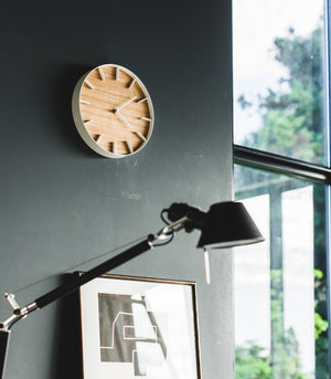 Steel & Wood Wall Clock - Yamazaki Home-Wall Clock-Yamazaki Home-SANTOKU NYC