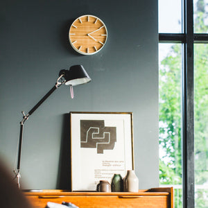 Steel & Wood Wall Clock - Yamazaki Home-Wall Clock-Yamazaki Home-Ash-SANTOKU NYC