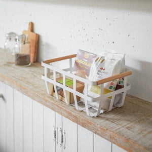 Steel & Wood Storage Basket S/M - Yamazaki Home-Baskets and Bins-Yamazaki Home-M-SANTOKU NYC