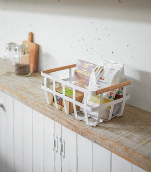 Steel & Wood Storage Basket S/M - Yamazaki Home-Baskets and Bins-Yamazaki Home-M-SANTOKU NYC