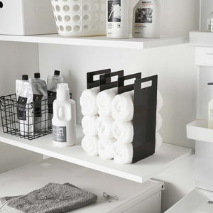 Towel Storage Organizer, Steel - Yamazaki Home-Closet Organizer-Yamazaki Home-Black-SANTOKU NYC