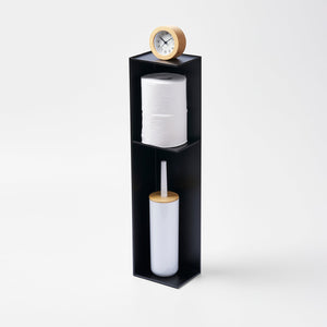 TOWER Bathroom Organizer, Steel - Yamazaki Home-Toilet Paper Stocker-Yamazaki Home-Black-SANTOKU NYC