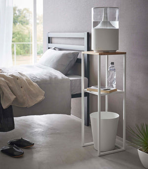 Steel & Wood Two-Tier Display & Storage Shelf - Yamazaki Home-End + Side Tables-Yamazaki Home-SANTOKU NYC