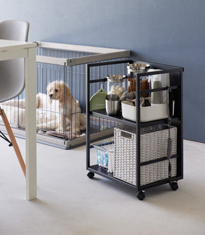 Two-Tier Hideaway Storage Cart 24" H, Steel - Yamazaki Home-Rolling Carts-Yamazaki Home-SANTOKU NYC