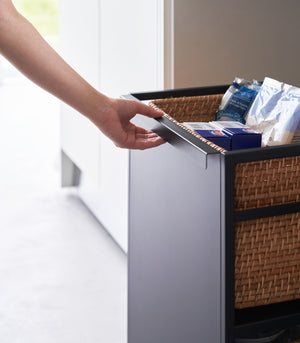 Two-Tier Hideaway Storage Cart 24" H, Steel - Yamazaki Home-Rolling Carts-Yamazaki Home-SANTOKU NYC