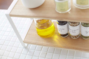 Steel & Wood Two-Tier Riser - Yamazaki Home-Countertop Shelf-Yamazaki Home-SANTOKU NYC