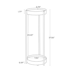 Two-Tier Rolling Plant Stand H 28", Steel - Yamazaki Home-End + Side Tables-Yamazaki Home-SANTOKU NYC
