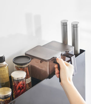Two-Tier Sliding Drawer Seasoning Rack, Steel - Yamazaki Home-Kitchen Organizer-Yamazaki Home-SANTOKU NYC