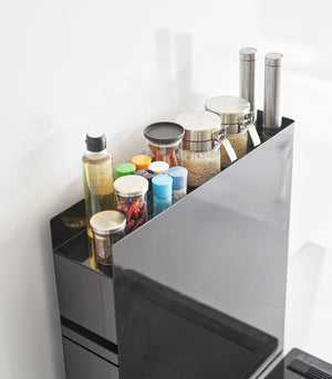 Two-Tier Sliding Drawer Seasoning Rack, Steel - Yamazaki Home-Kitchen Organizer-Yamazaki Home-SANTOKU NYC
