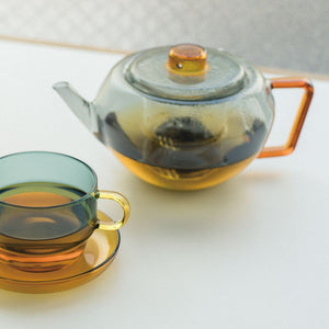 TWO TONE Heat-Resistant Glass Teapot - amabro-Tea & Coffee Ware-amabro-SANTOKU NYC