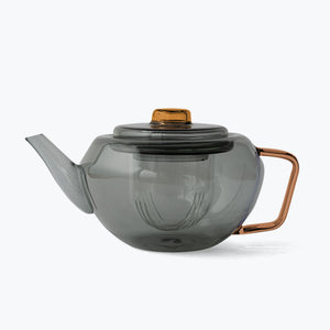 TWO TONE Heat-Resistant Glass Teapot - amabro-Tea & Coffee Ware-amabro-Amber x Gray-SANTOKU NYC