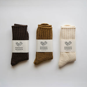 Unisex Recycled Wool & Cotton Boot Socks - NISHIGUCHI-Socks-NISHIGUCHI-SANTOKU NYC