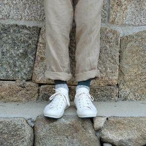 Unisex Wool Cotton Slub Two-Tone Socks - NISHIGUCHI-Socks-NISHIGUCHI-SANTOKU NYC