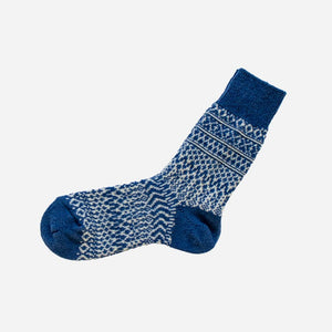 Unisex Wool Jacquard Crew Socks - NISHIGUCHI-Socks-SANTOKU NYC