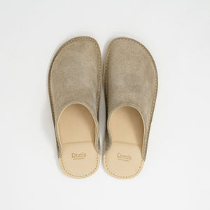 Velour Leather Room Slippers - Reela-slippers-Reela-Beige-M (US Mens 6–7・US Womens 7.5–8.5)-SANTOKU NYC