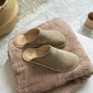 Velour Leather Room Slippers - Reela-slippers-Reela-SANTOKU NYC