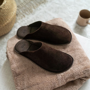 Velour Leather Room Slippers - Reela-slippers-Reela-SANTOKU NYC
