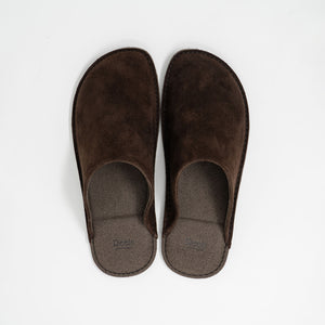 Velour Leather Room Slippers - Reela-slippers-Reela-Dark Brown-M (US Mens 6–7・US Womens 7.5–8.5)-SANTOKU NYC