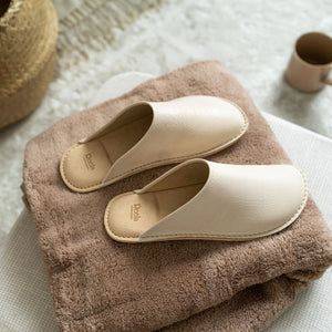 Waxed Leather Room Slippers - Reela-slippers-Reela-SANTOKU NYC