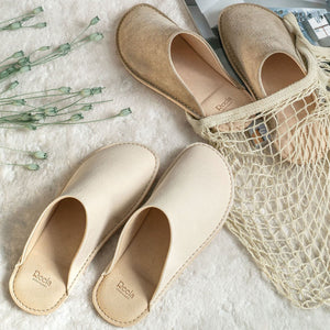 Waxed Leather Room Slippers - Reela-slippers-Reela-SANTOKU NYC