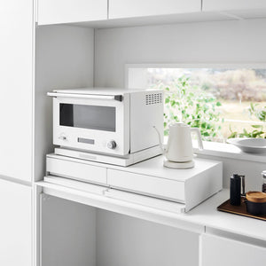 Wide Countertop Drawer With Pull-Out Shelf, Steel - Yamazaki Home-Countertop Shelf-Yamazaki Home-SANTOKU NYC