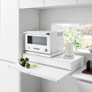 Wide Countertop Drawer With Pull-Out Shelf, Steel - Yamazaki Home-Countertop Shelf-Yamazaki Home-SANTOKU NYC