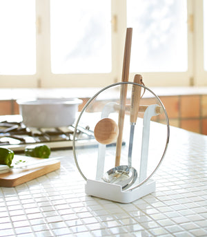 Lid & Ladle Stand - Steel + Wood-Stovetop-Yamazaki Home-SANTOKU NYC