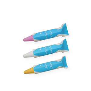 Rice Bran Wax Bath Crayons 3 Colors 'Shell' Yellow/White/Pink - kitpas-kids-kitpas-SANTOKU NYC