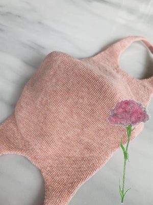 Unisex Botanical Dyed Organic Cotton Face Mask Carnation(Pink) - Tabbisocks-Mask-Tabbisocks-SANTOKU NYC